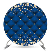 Toile de fond ronde de texture royale bleue de diamant d'or pour la fête